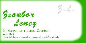 zsombor lencz business card